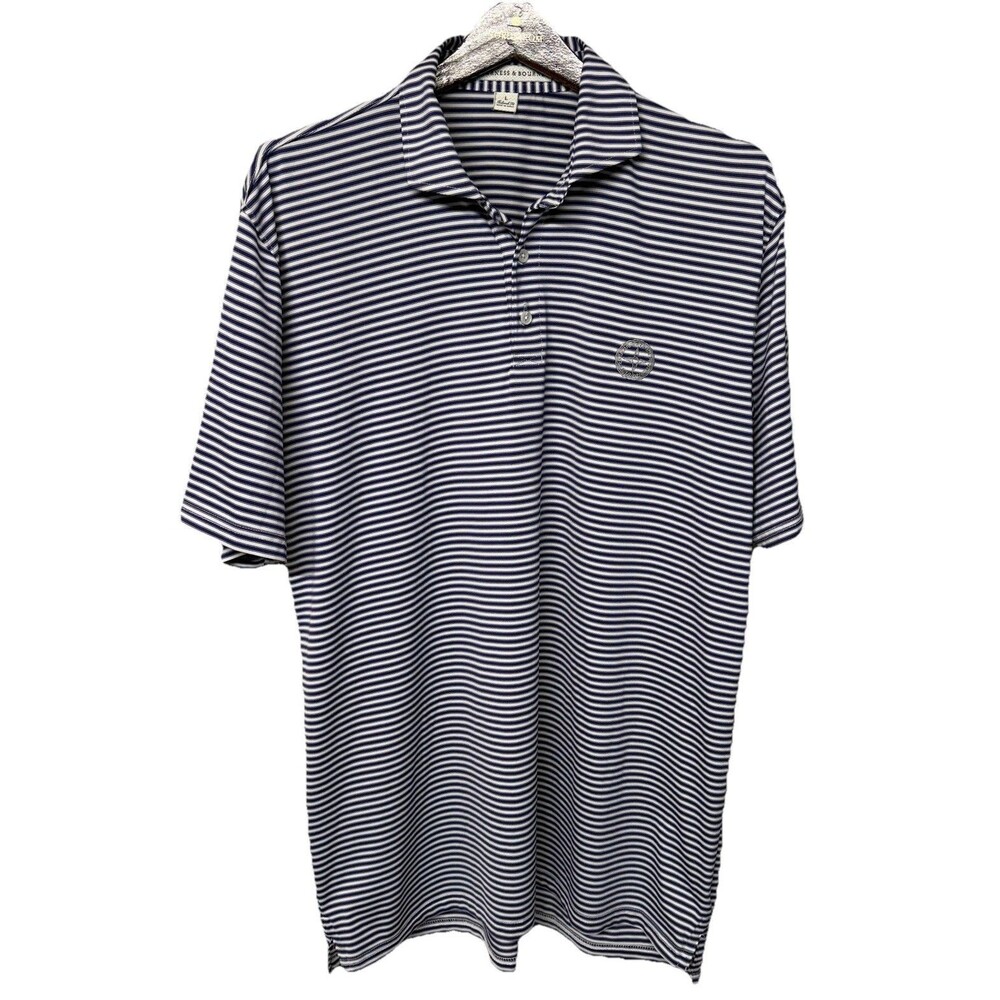 Holderness & Bourne Polo Shirt The Barnes Striped Tailored Fit Golf Men L EUC